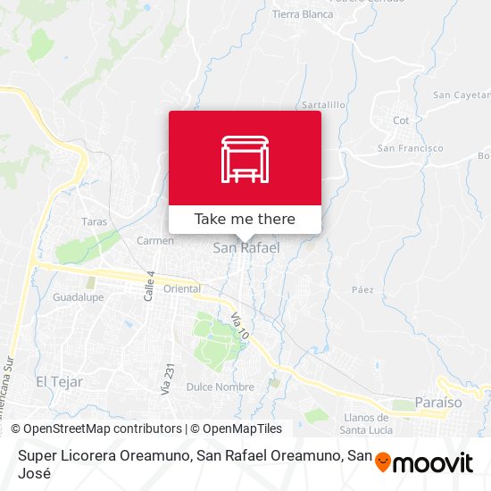 Super Licorera Oreamuno, San Rafael Oreamuno map