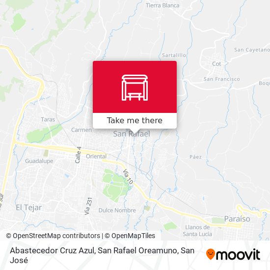 Abastecedor Cruz Azul, San Rafael Oreamuno map