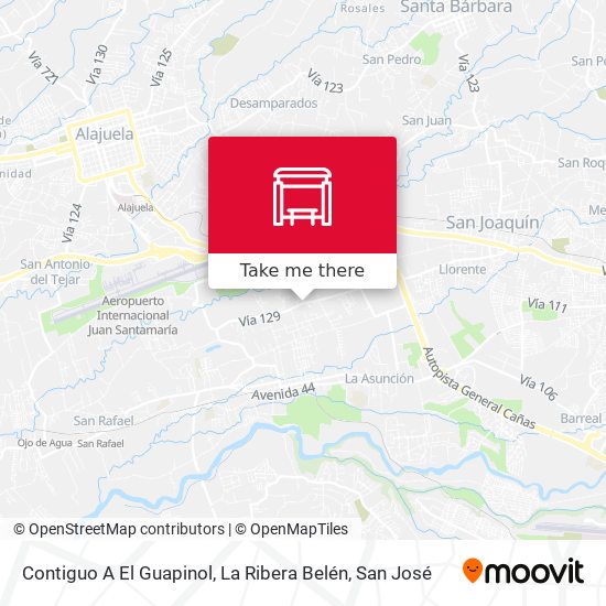 Mapa de Contiguo A El Guapinol, La Ribera Belén