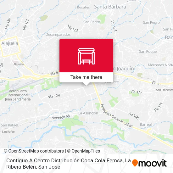 Contiguo A Centro Distribución Coca Cola Femsa, La Ribera Belén map