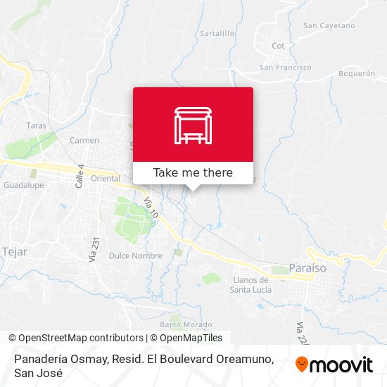 Panadería Osmay, Resid. El Boulevard Oreamuno map