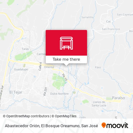 Mapa de Abastecedor Orión, El Bosque Oreamuno