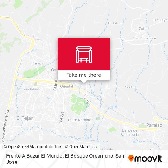 Mapa de Frente A Bazar El Mundo, El Bosque Oreamuno