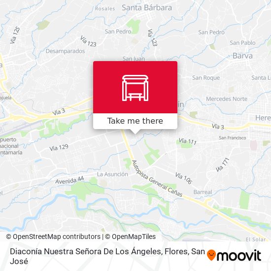 Diaconía Nuestra Señora De Los Ángeles, Flores map