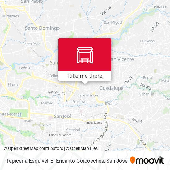 Mapa de Tapicería Esquivel, El Encanto Goicoechea