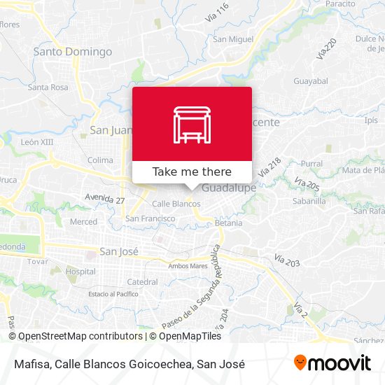 Mapa de Mafisa, Calle Blancos Goicoechea