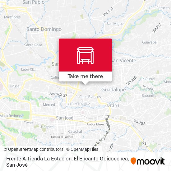 Frente A Tienda La Estación, El Encanto Goicoechea map