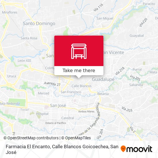 Mapa de Farmacia El Encanto, Calle Blancos Goicoechea
