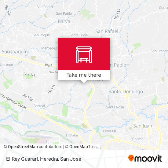 Mapa de El Rey Guararí, Heredia