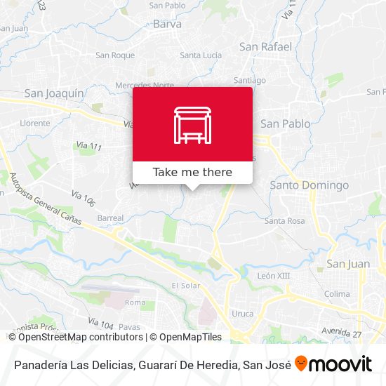 Panadería Las Delicias, Guararí De Heredia map