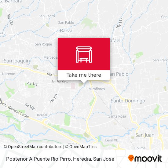 Mapa de Posterior A Puente Río Pirro, Heredia