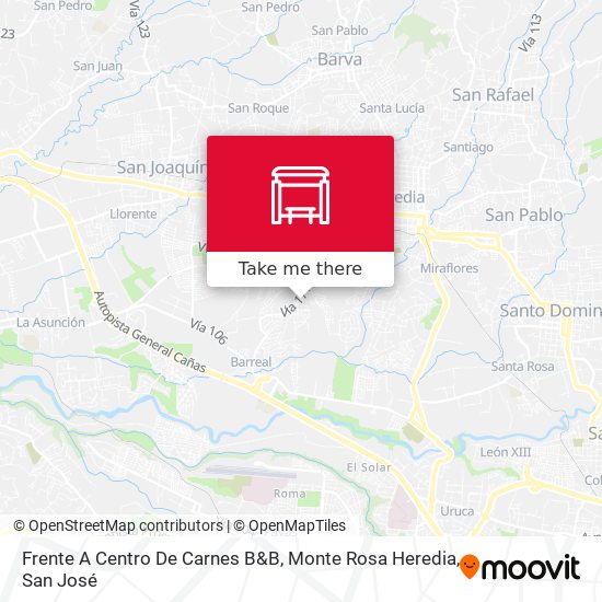 Frente A Centro De Carnes B&B, Monte Rosa Heredia map