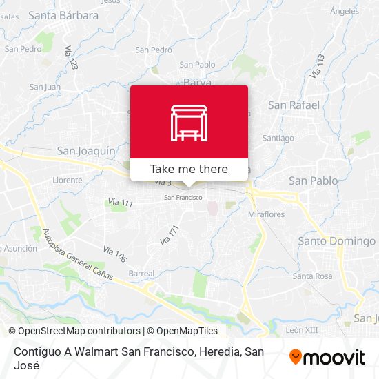 Mapa de Contiguo A Walmart San Francisco, Heredia