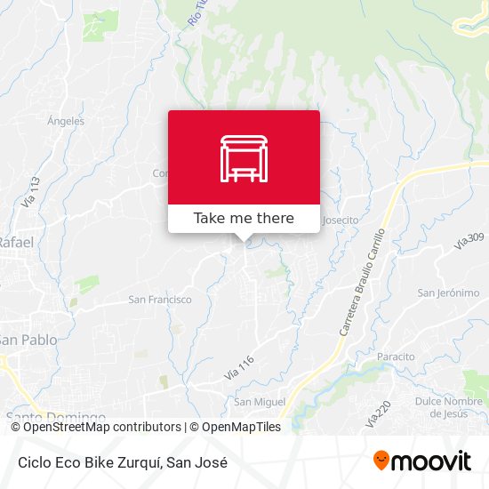 Ciclo Eco Bike Zurquí map