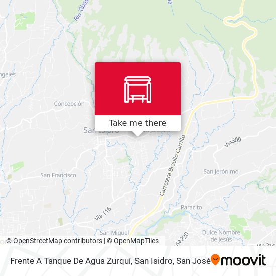 Frente A Tanque De Agua Zurquí, San Isidro map
