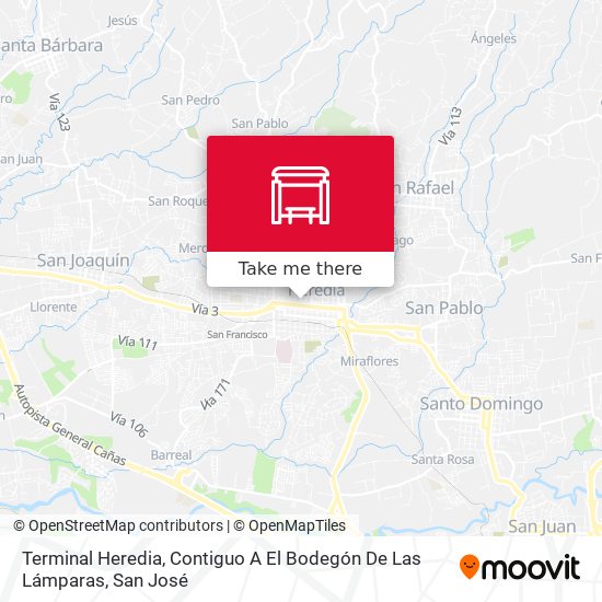 Mapa de Terminal Heredia, Contiguo A El Bodegón De Las Lámparas