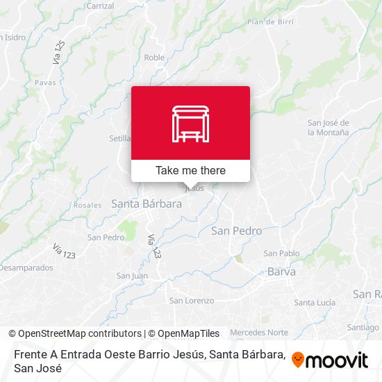 Frente A Entrada Oeste Barrio Jesús, Santa Bárbara map
