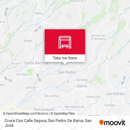 Mapa de Cruce Con Calle Segura, San Pedro De Barva