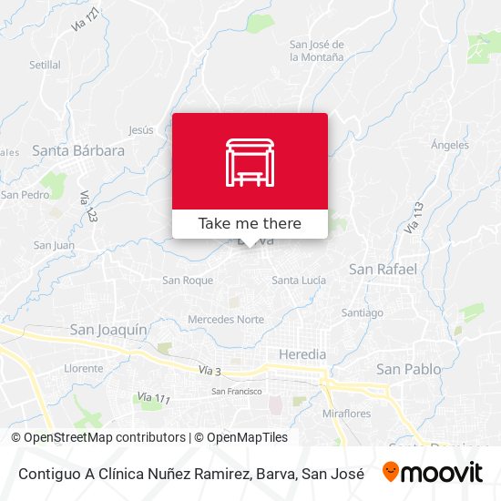 Contiguo A Clínica Nuñez Ramirez, Barva map