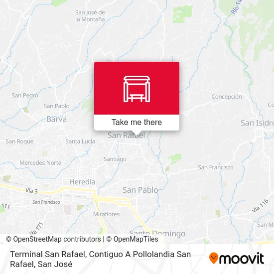 Terminal San Rafael, Contiguo A Pollolandia San Rafael map