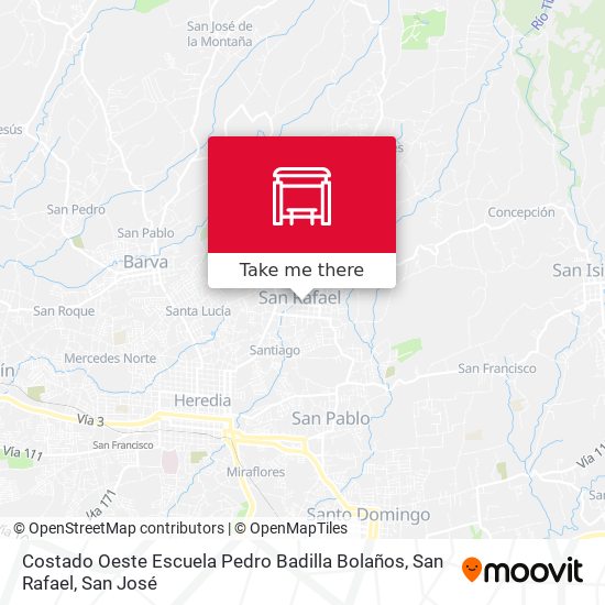 Costado Oeste Escuela Pedro Badilla Bolaños, San Rafael map