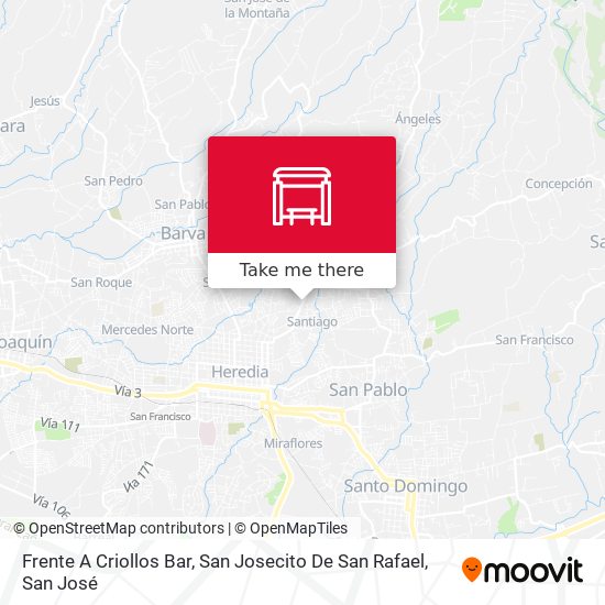 Frente A Criollos Bar, San Josecito De San Rafael map