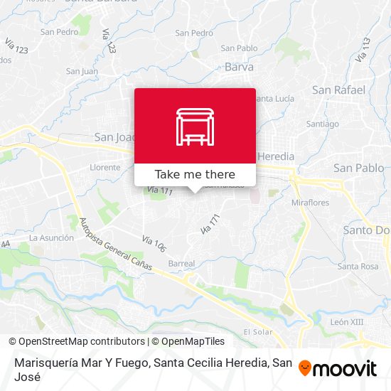 Mapa de Marisquería Mar Y Fuego, Santa Cecilia Heredia