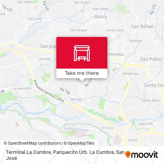 Terminal La Cumbre, Parquecito Urb. La Cumbre map