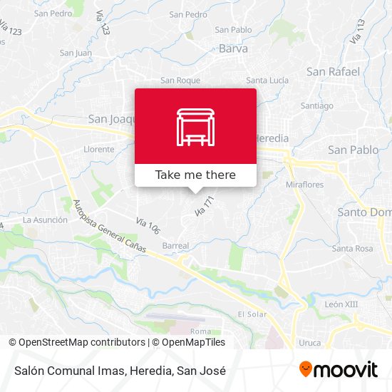 Salón Comunal Imas, Heredia map