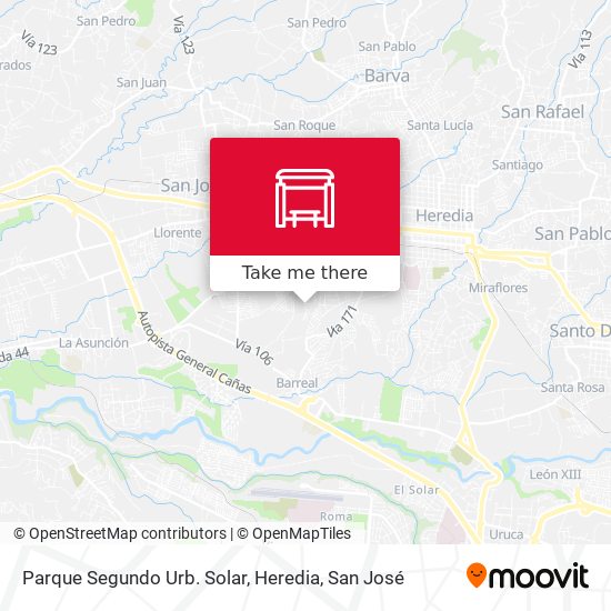 Parque Segundo Urb. Solar, Heredia map