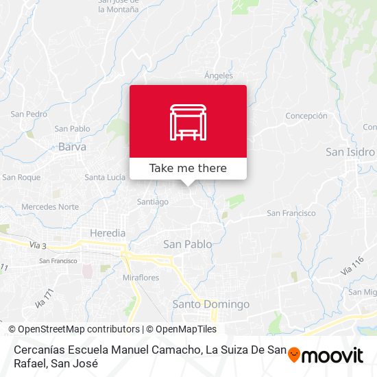 Cercanías Escuela Manuel Camacho, La Suiza De San Rafael map