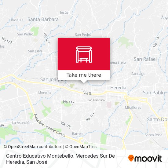 Mapa de Centro Educativo Montebello, Mercedes Sur De Heredia