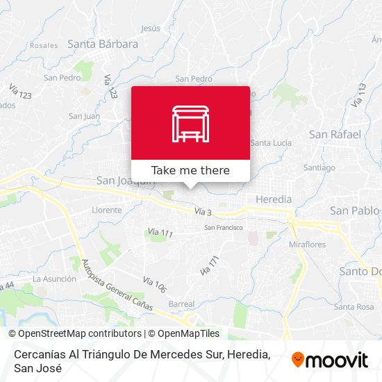 Cercanías Al Triángulo De Mercedes Sur, Heredia map