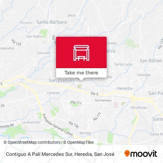 Mapa de Contiguo A Palí Mercedes Sur, Heredia