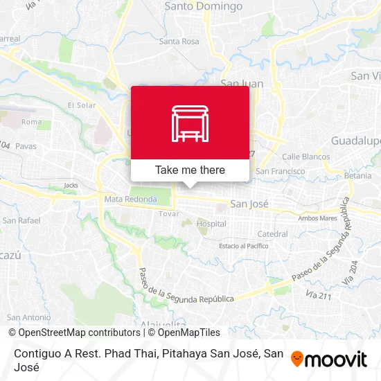 Mapa de Contiguo A Rest. Phad Thai, Pitahaya San José
