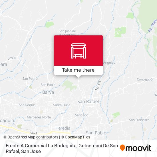 Frente A Comercial La Bodeguita, Getsemaní De San Rafael map