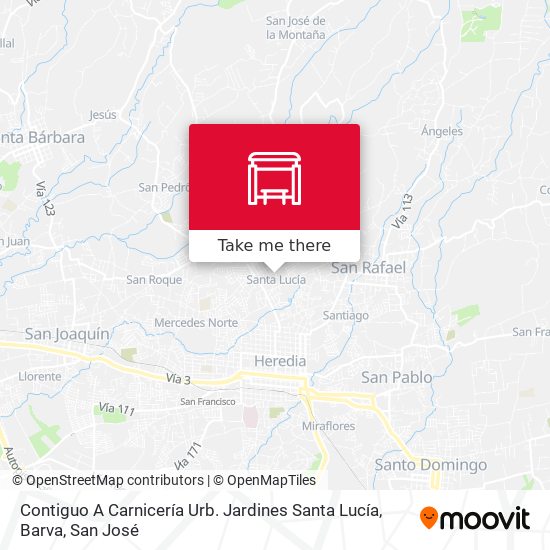 Mapa de Contiguo A Carnicería Urb. Jardines Santa Lucía, Barva