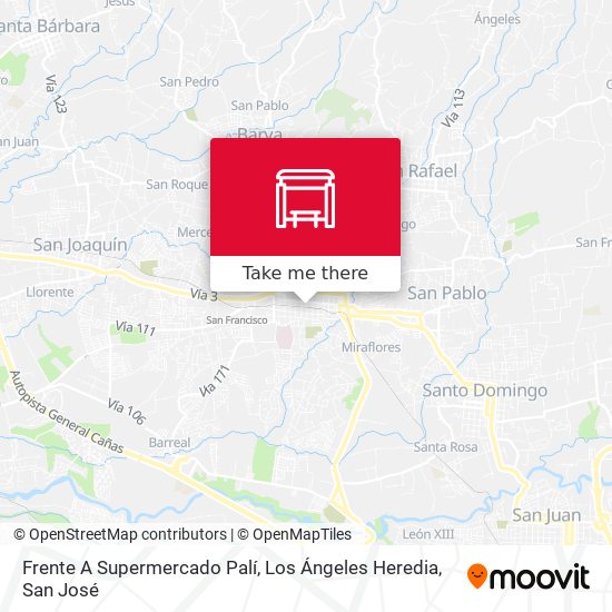 Mapa de Frente A Supermercado Palí, Los Ángeles Heredia