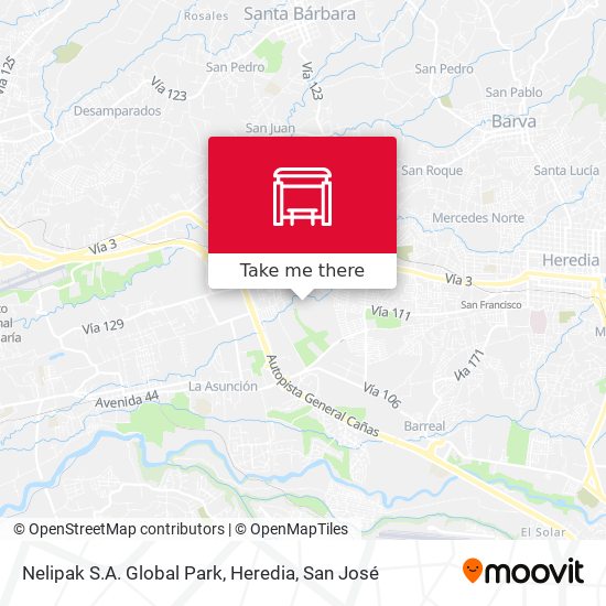 Nelipak S.A. Global Park, Heredia map