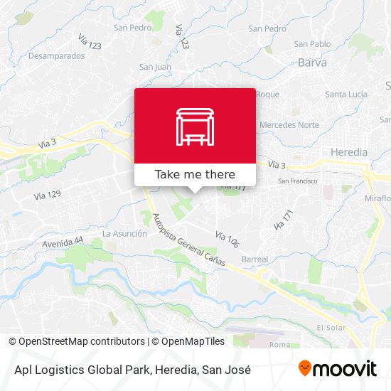 Mapa de Apl Logistics Global Park, Heredia