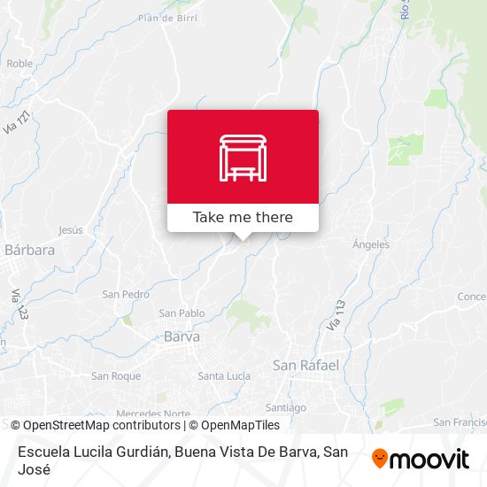 Escuela Lucila Gurdián, Buena Vista De Barva map