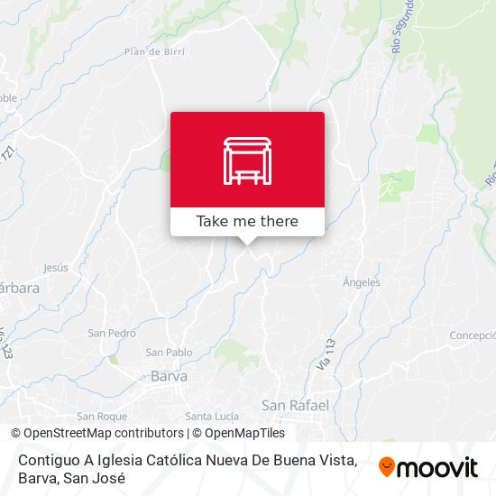 Contiguo A Iglesia Católica Nueva De Buena Vista, Barva map