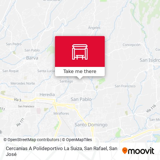 Cercanías A Polideportivo La Suiza, San Rafael map