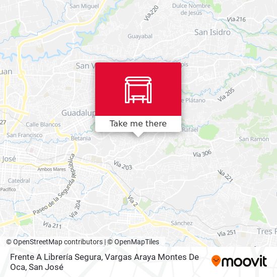 Frente A Librería Segura, Vargas Araya Montes De Oca map
