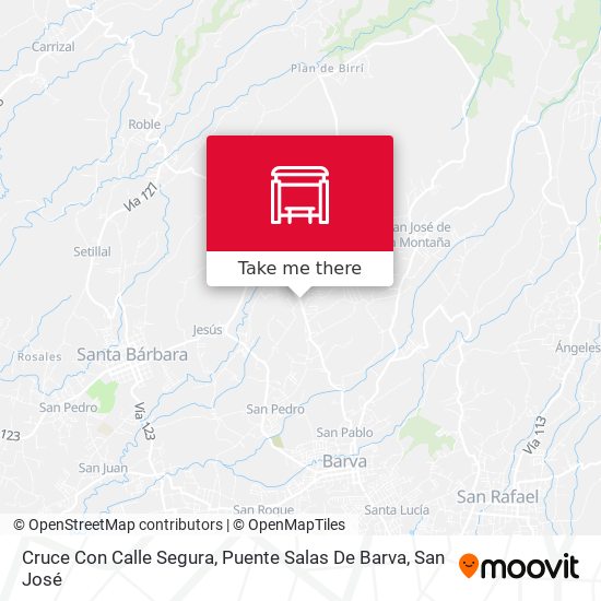 Mapa de Cruce Con Calle Segura, Puente Salas De Barva