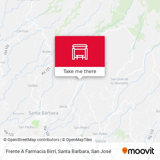 Frente A Farmacia Birrí, Santa Barbara map