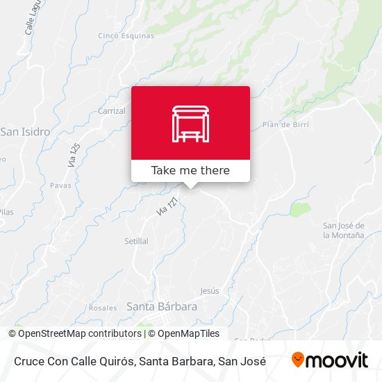 Cruce Con Calle Quirós, Santa Barbara map