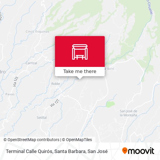 Terminal Calle Quirós, Santa Barbara map