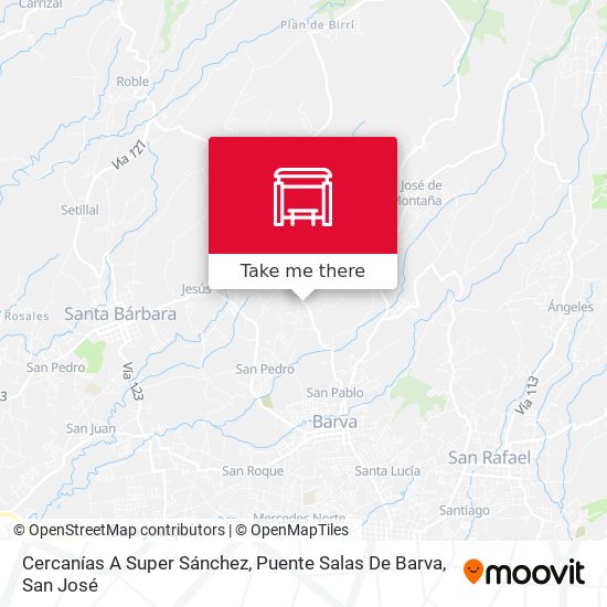 Cercanías A Super Sánchez, Puente Salas De Barva map