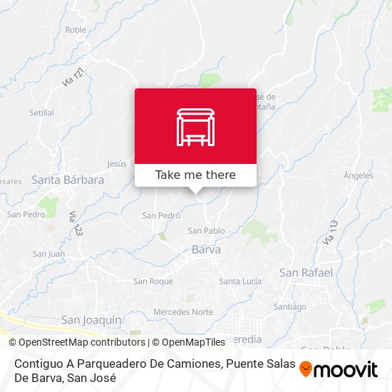 Contiguo A Parqueadero De Camiones, Puente Salas De Barva map